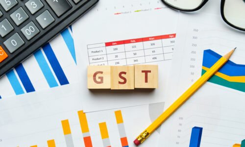 GST Goods and Service Tax Identification Number concept with graphs.